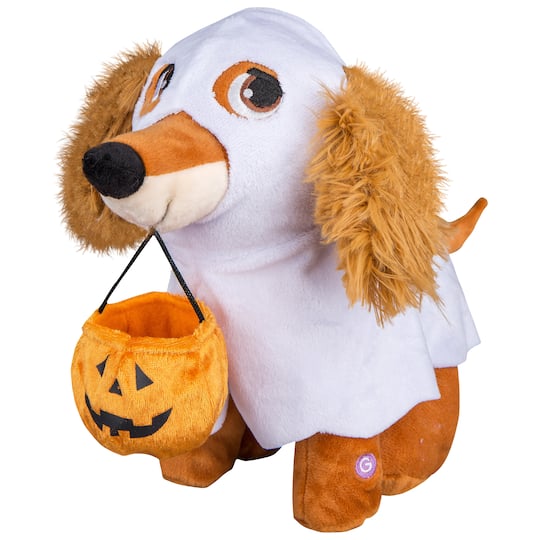 Gemmy 9096557 Animated Musical Plush Ghost Dog Halloween Decor